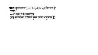 UP SI Important Questions | UP Budget 2025-26 से परीक्षा में आने वाले Most Expected Questions