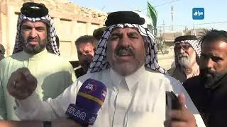 تظاهرة كبيرة لاهالي منطقة سبع قصور مطالبين الحكومة بتوفير البنى التحتية