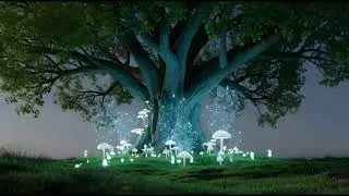 1Hour Relaxed Nature Video#9 | Ancient Oak Tree &Mushrooms | 4K Deep Inhale Energy from Universe