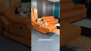 recliner sofa for Home in orange colour.   #sofa #furniture #reclinerchair #home