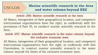 UNCLOS, Article 256 and 257, Marine scientific research in the Area and water column beyond EEZ