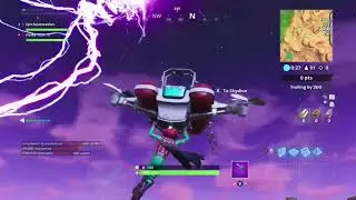 Purple cube shows up by paradise palms