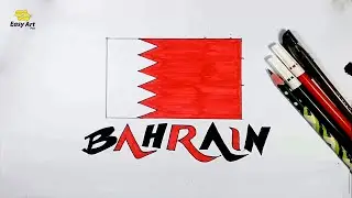 🇧🇭  Bahrain Flag Drawing step by step || How to draw Flag of Bahrain || Easy Art Pro