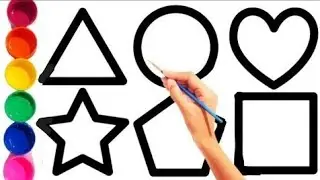 Let's learn the shapes and colors name for kids | color the shapes for toddlers 