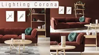 Lighting a Realistic Interior Living Room with Accessories in 3ds Max Corona (Boho) Tutorial