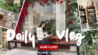 Daily Vlog ☕ Coffee, Reading & Slow Living | Cozy Cafe Piano Music