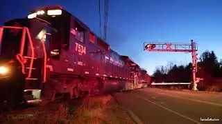 Pan Am Limestone Train Illuminated by Waiting Ambulance! [12-23-21]