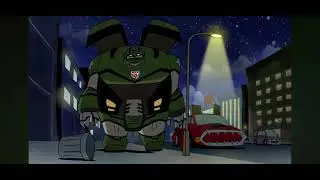 Transformers Animated - Bulkhead Bends a Lightpole
