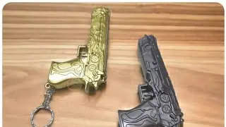 Pistol Shape Keychain with Led Light & Laser Light Random Color Price 380