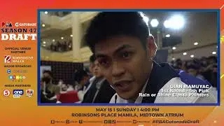 #PBARookieDraft 1st Round - 5th Pick - Rain or Shine Elasto Painters: Gian Mamuyac
