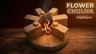 Flower Design Mud Chulha (Single Burner) | 6-Block Pot Stand Primitive DIY #ClayStove #diy #2026