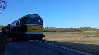 NNR - Class 31 No.D5631 glides past Kelling Heath halt. 