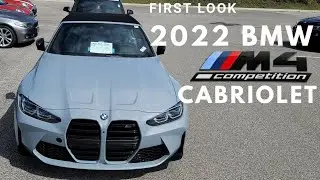 First Look 2022 BMW M4 Competition M xDrive Cabriolet in Brooklyn Grey Metallic