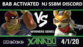 S@X 347 Online Winners Semis - Bab Activated (Falcon) Vs. NJ SSBM Discord (Fox) Smash Melee