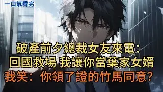 破產前夕總裁女友來電：「回國救場，我讓你當葉家女婿！」我笑：「你領了證的竹馬會同意？」#小说 #爽文
