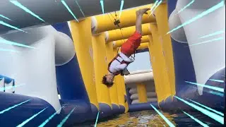 【海上アスレチック】凄技！パフォーマーの本気の遊びが凄すぎたので絶対に真似しないでください。