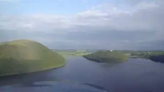 Flying over Lough Derravaragh Ireland