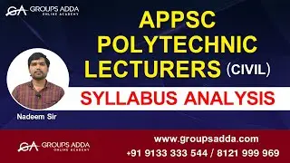 APPSC Polytechnic Lecturers ll Civil ll Syllabus Analysis ll Online Classes ll Groupsadda ll