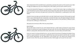 Bicycle, Roller Blade, and More Rentals, and Services in Singapore