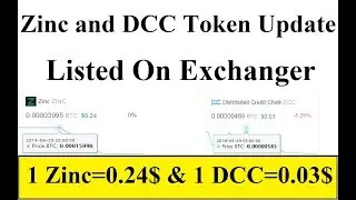Zinc and Distributed Credit Chain(DCC) Token Update|| Listed on Exchange