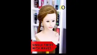 Front variation for big Forehead // Single Twist with Waves | Bridal front style #shorts