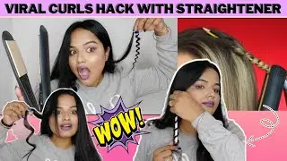 Testing out Viral Hair Curling Hacks | Curls using Flat iron/ Straightener | Hacks | Arati Jadhav