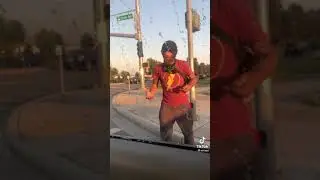 Homeless Man  Has Road Rage On Car Then Police Cruiser Shows Up #tiktok #funnyvideos #karma #omg