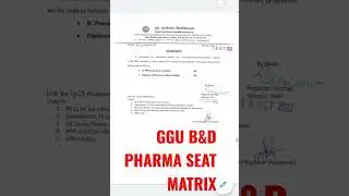 guru ghasidas university b pharma and d pharma seat matrix (available seat) #sort #ggu #bpharma