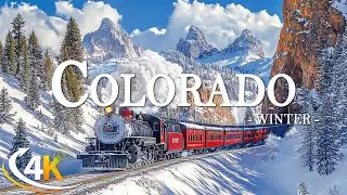 Colorado Winter 4K ❄️ Majestic Rocky Mountains &bull; Snowy Peaks and Scenic Beauty with Calming Music