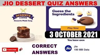 My Jio Desserts Corner Picture Quiz Answers Today | Win Upto 1 GB Jio FREE Data | 3 October