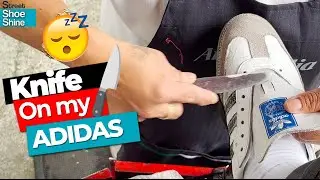 🔪🔪НОЖ на моей моде ADIDAS 🤩🤩 Чистка обуви ASMR 🔪Техника замши - Непреднамеренная мода ASMR
