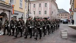 Einzug der Milit&auml;rmusik Steiermark in den Landhaushof. 10. Oktober 2021.