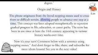 Stepping Stones | Idiom | Meaning | Definition | Examples | Origin | History