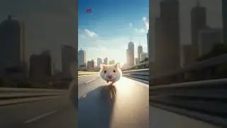 Hamster Speed Run 🐹💨 | High-Speed Dash on City Highway | AI Cinematic Animal Short  #uzrai