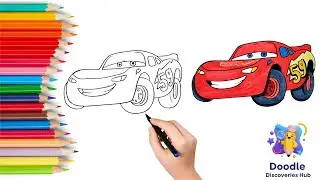How to draw Lightning McQueen: Disney Pixar Cars Step-by-Step Drawing and Coloring