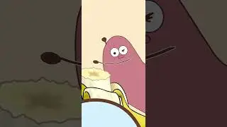 🍌Do you eat bananas from the handle or from the butt?😁 #banana #cartoon #fruit