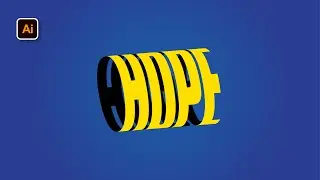 EFECTO de TEXTO CINTA ENROLLADA 3D en ILLUSTRATOR || 3D ROLLED TAPE TEXT EFFECT - Tutorial