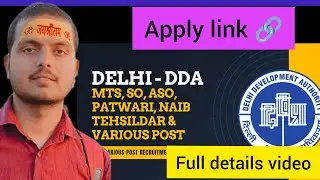 DDA DELHI DEVELOPMENT AUTHORITY ASO / JSA/ STENOGRAPHER/ MTS/ ETC... recruitment 2025 !!! 