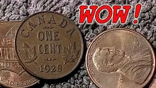 $100 PENNY HUNT! COIN ROLL HUNTING PENNIES!!! (OLD CANADIAN CENT!)