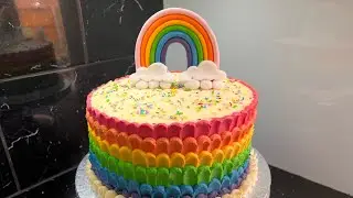 How to make Rainbow petal cake/ Rainbow petal cake tutorial 🌈, simple and easy steps by step.