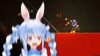 Pekora rides minecart into lava, screams, does it again (Terraria)  [Hololive/clip]