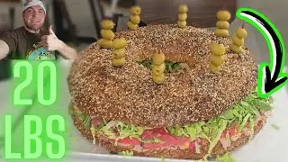 SUPER BOWL 20 LB MEGA BAGEL! BIGGEST CHALLENGE I'VE EVER ATTEMPTED! FEEDS UP TO 12 PEOPLE!
