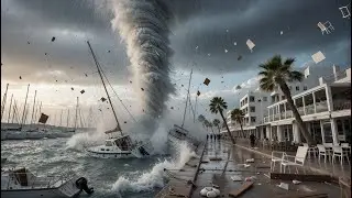 🌪️Пуэрто-де-Масаррон, Испания, пострадал от мощного водяного смерча &mdash; ужасающие кадры из порта.