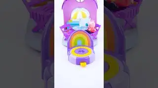 ASMR Unboxing Peppa Pig Mini Playset Series With Figure Trampoline #review #shopping #peppapig