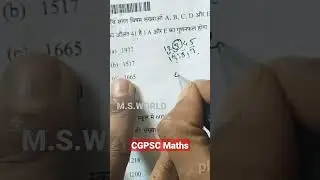 CGPSC Maths Tricks 😍