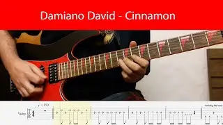 Damiano David - Cinnamon Guitar Cover With Tabs + Free Guitar Pro