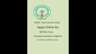 APPSC  Recruitment-2018  Apply Online for 309 AEE Posts