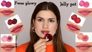 Свотчи блеска FWEE Glowy Jelly Pot на индийской коже | Блески K Beauty
