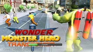► Flying Monster Hulk Hero City Crime Battle Royale - Wonder Monster Hero Transfomer With Gas Tank