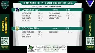 Claremont CC T20 4 v Old Beach CC T20 4